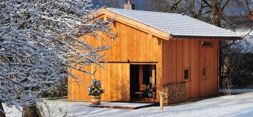 Außenansicht Hollerhäusl im Winter | Lohei - Chalets im Chiemgau